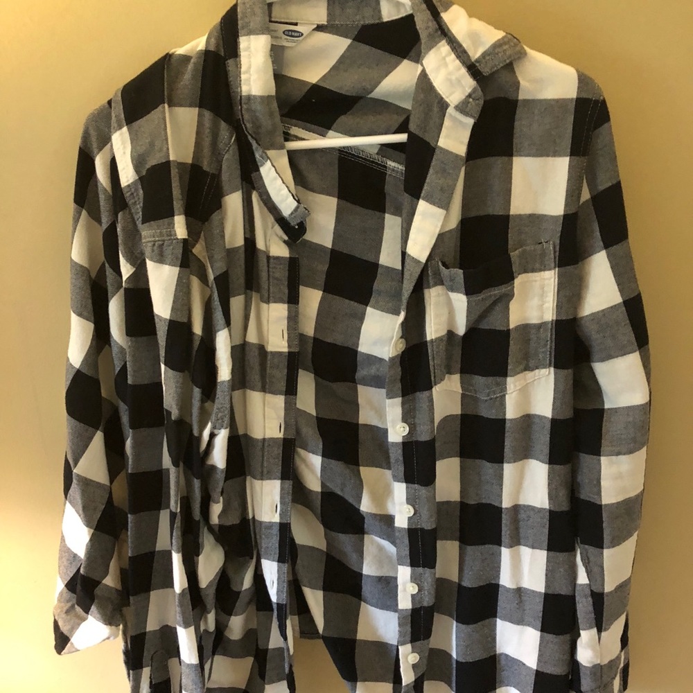 Black and White button down shirt from Old Navy